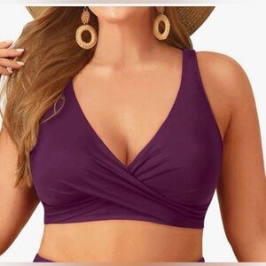 NWT Holipick Purple Wrap Bikini Top